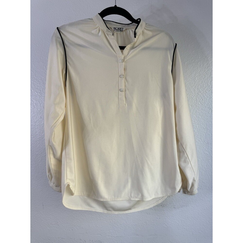 Koret of California Vintage Long Sleeve Half Button Up Off White Color